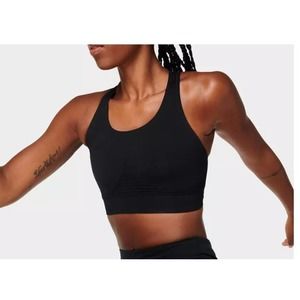 Sweaty Betty S Stamina Sports Longline Bra Black Knit Stretch